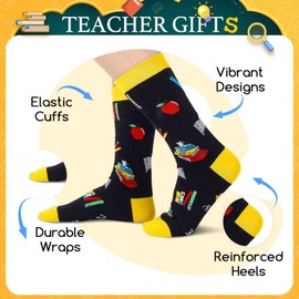 HAPPYPOP Teacher Appreciation Gifts - Teacher Birthday Gifts Back to School Appreciation Week Socks for Women Men