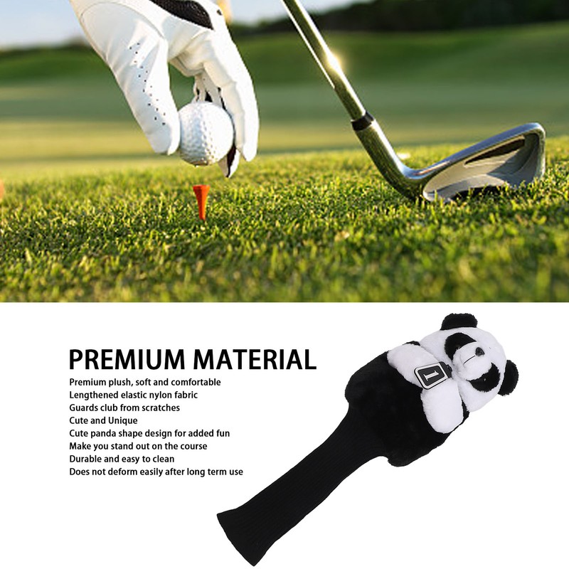 Golf Club Head Cover Plush Easy Cleaning Cute Panda Golf
