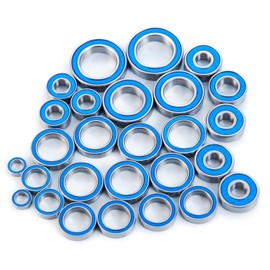 BRKRC 27PCS Rubber Blue Sealed Ball Bearing Kit for Tra-xxas Maxx 4S(V1 and V2) & 89076-4 RC 1/10 Crawler Car Upgrade Parts