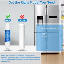 PURIFRIZ 3 Pack GXRTQR Inline Water Filter Compatible with GE GXRTQR, GE GXRTQ, Remove Chlorine, Fluoride, Limescale and More, NSF/ANSI 42&372 Certified, 6 Month / 300 Gallon