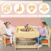 Kinder King Kids Wood Table & 2 Chairs Set, 3