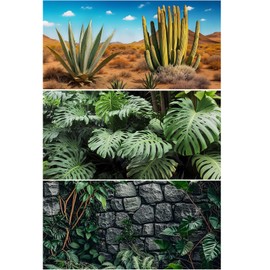 Helidrago 3 Pcs Reptile Background for Terrarium 40 Gallon, Bearded Dragon Tank Background 36x18 inches, Leopard Gecko Tank Accessories, Desert, Jungle, Rocky Style Terrarium Supplies Décor