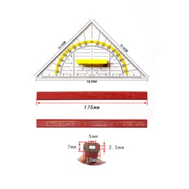 Set of 4 Clear Set with Handle 14 cm Flexible Ideal for Students and Draftsmen