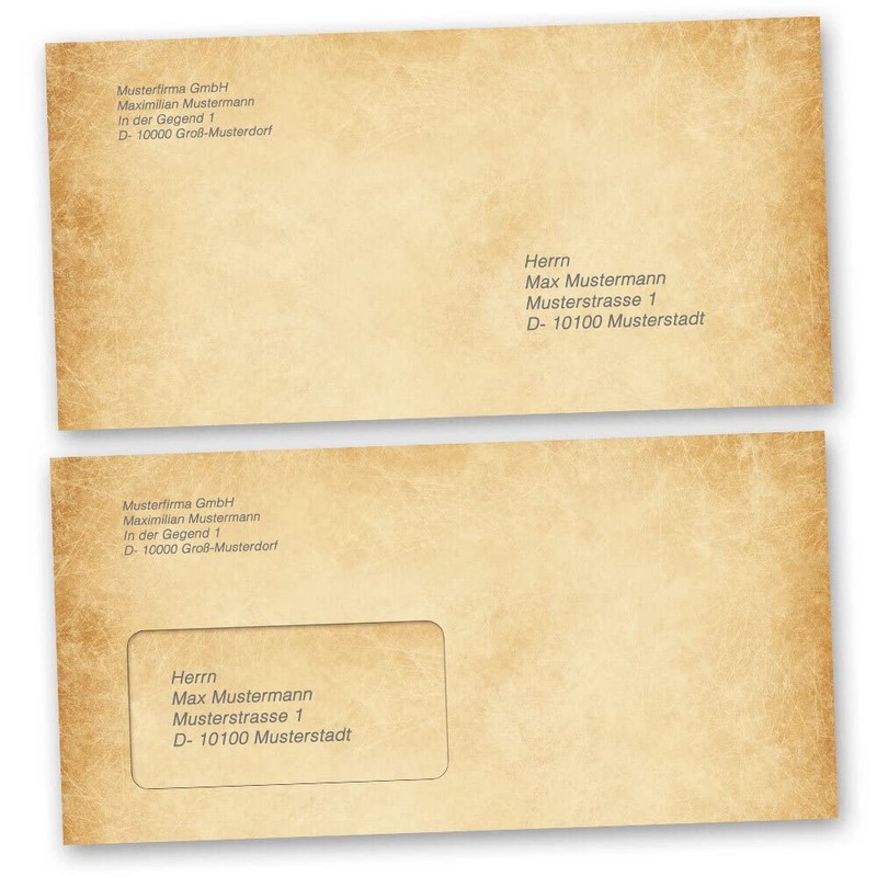 25 envelopes (windowless) Old Paper Vintage, Rustic DIN Long (220x110