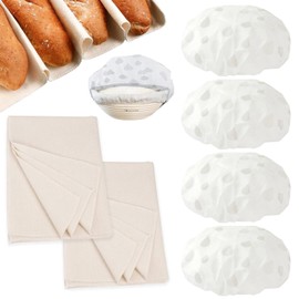 YanBous 4 Fermentation Films & 2 Baker's Lines, High-Quality Baking Accessories, Tear-Resistant Covers and Natural Dough Cloths, Basic Equipment for Families, Bakers and Beginners - Proofing Basket,