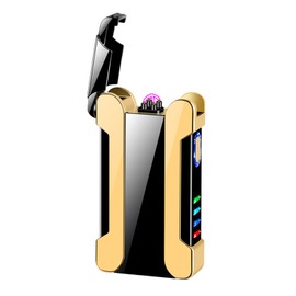 BABOBIU Encendedor Electrónico Encendedor De Plasma Cortavientos sin Llama Recargable Encendedor Plasma con Carga rápida Tipo-C para Camping Picnics Caza (Negro)