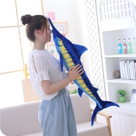 pangcangshu Big Size Simulation Fish Toys Stuffed Soft Plush Blue Marlin Makaira Mazara Pillow Toys for Kids Girls Birthday Toys (Blue, 60cm/23inch)