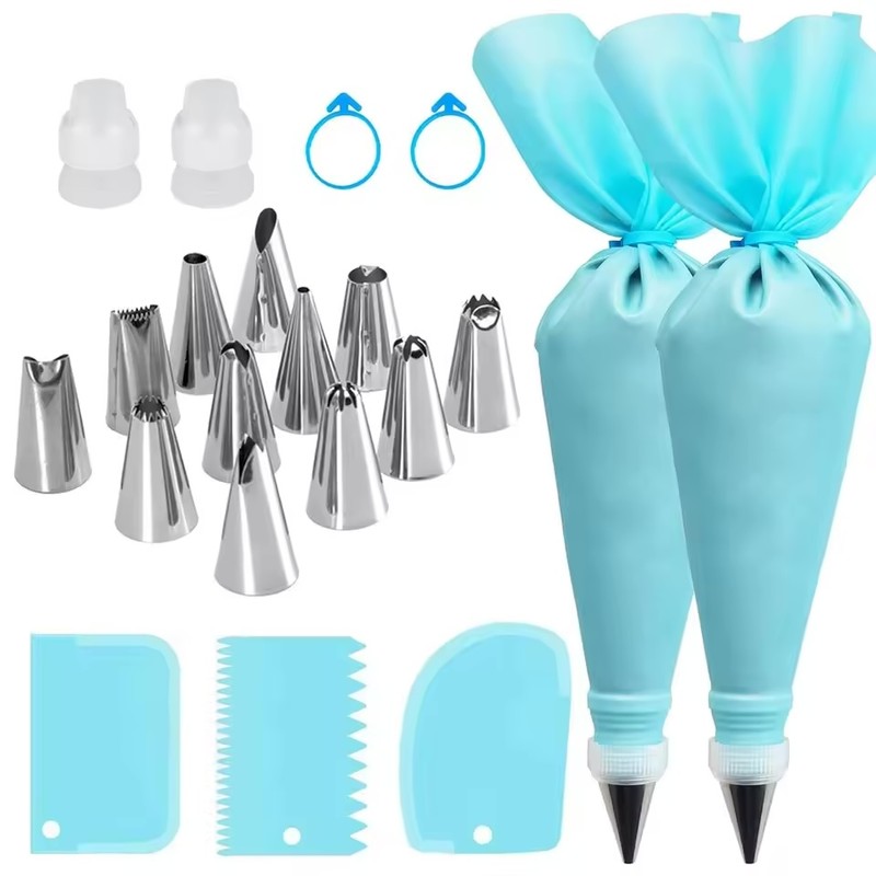 2 Pack Cake Decorating Kit, 12-Piece Set with Reusable Piping