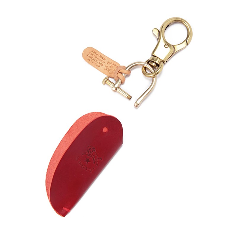 IL BISONTE Key Chain, Key Ring, Leather, Genuine Leather, Cowhide