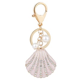 Uainhrt Shell Design Sparkling Crystal Rhinestones Keychain Handbag Charm Decoration Accessories