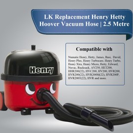 LK Replacement Henry Hetty Hoover Vacuum Hose | 2.5 Metre Pipe Attachments | Spare Parts Cleaning Adaptor Tool | 32mm Fitting