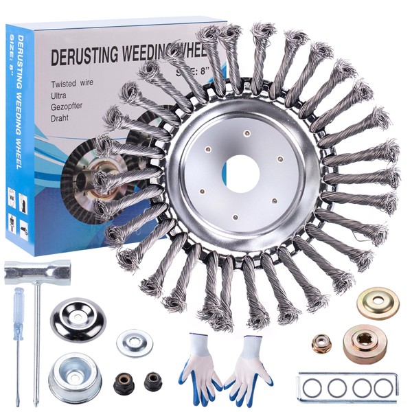 8 Inch Steel Wire Rotary Brush Cutter Trimmer Head Weed