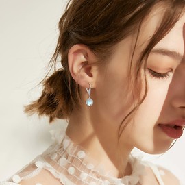 Moonstone Earrings for Women 925 Sterling Silver Dangle Drop Earrings Leverback Earrings Moonstone Dangling Jewelry Gifts