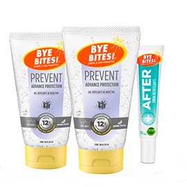 Tripack BYE BITES Repelente de Insectos y Mosquitos 2 Repelentes Prevent Gel  1 After Crema Post Piquetes                                             