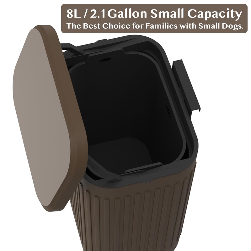 PAWZIDEA Wall Mount Dog Poop Trash Can Outside, 2.1 Gallon