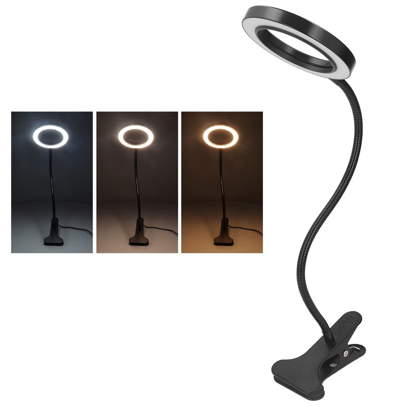 Clip On LED Ring Light 3 Color 10 Brightness Flexible