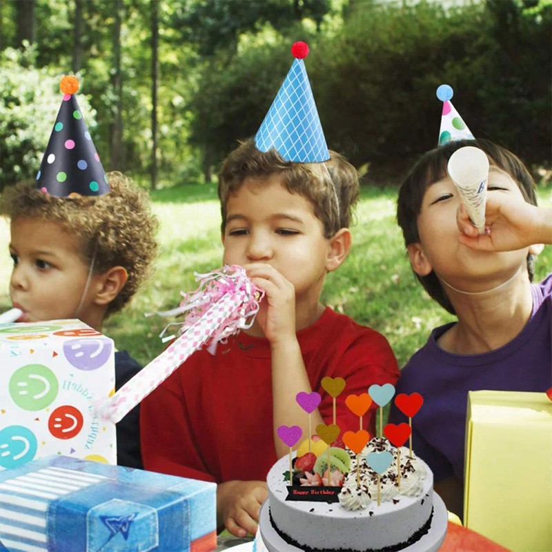 46pcs Gorros De Cumpleaños Y Silbatos Para Fiesta Infantiles