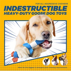 Vitscan Upgraded Nylon Goose Indestructible Dog Toys for Aggressive Chewers,Tough Dog Toys for Large Dogs Medium Breed,Durable Dog Chew Toys for Teething,Heavy Duty Bone Big Dog Toys