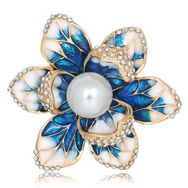 FAIRYGATE Lapel Pin Flower Brooch Delicated Enamel Jewellery for Ladies Pearl Brooches for Women UK Vintage, B4108