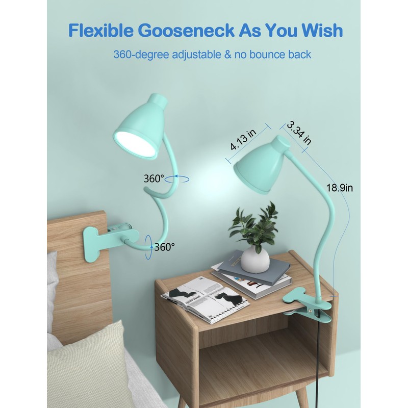 BOHON Desk Lamp with Clamp, 10W 38 LED Clip on