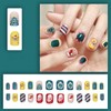 24Pcs Christmas Press on Nails Cute Cartoon Bear Fake Nails