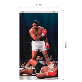 LUIVU 3'x5' Muhammad Ali Motivational Workout Banner with Four Brass Grommets - Boxing Home Gym Flag - Wall Hanging Tapestry Bodybuilding - Home Décor Wallpaper - Funny College Dorm Flag