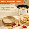 250 Pcs Air Fryer Liners Disposable, 6.5" Round Unbleached Parchment