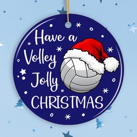 Sports Themed Christmas Ornaments - Have a Volley Jolly Christmas Volleyball Ornament