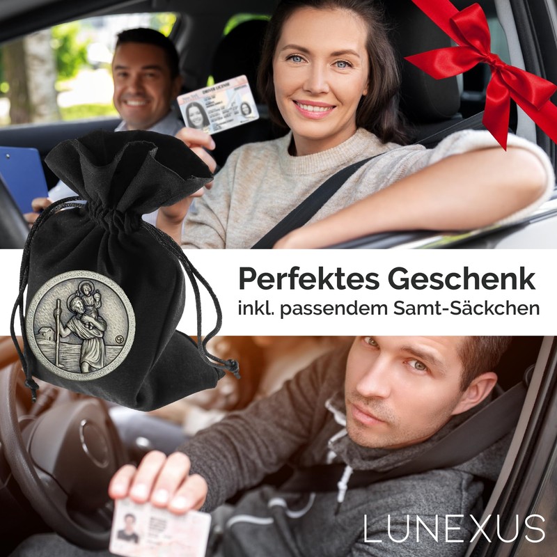 LUNEXUS Christopher Car Magnet Diameter 2.3 cm - Saint Christopher