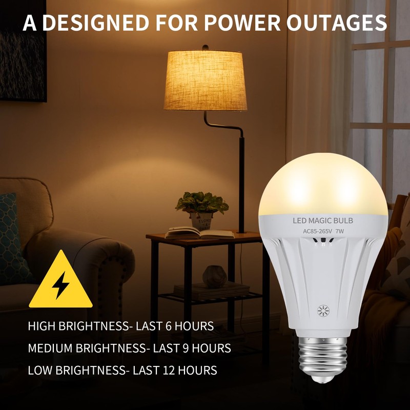 MXhme Rechargeable Light Bulbs with Remote Control Soft Warm(3000K) 2200mAh