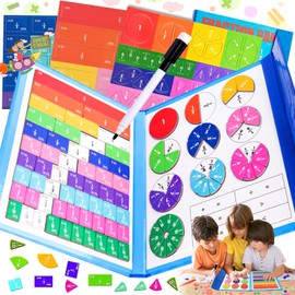 Arithmetic Educational Toy, Fractional Material, Fractions, Magnetic Fractions, Magnetic Fractional Calculation Material, Fractional Calculation Magnets, for 3+ Children, Math Primary School Material