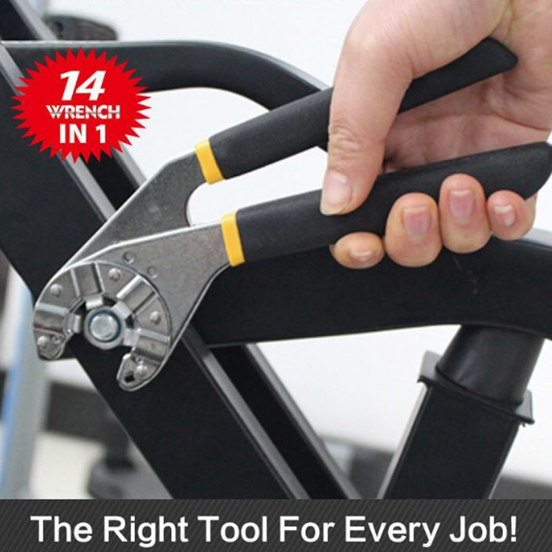 8 Inch Multifunction Universal Wrench Adjustable Hex Spanner Grip Pliers