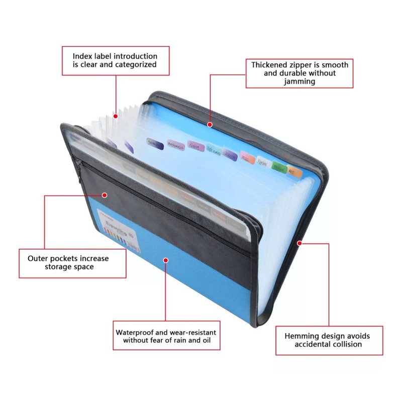 Dokpav Archivero Expandible Carpeta De Archivos De13 Bolsillos