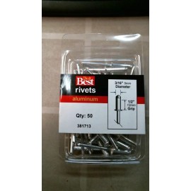 DoitBest 381713 3/16" x 1/2" Aluminum Rivets, 50 ct.   FS