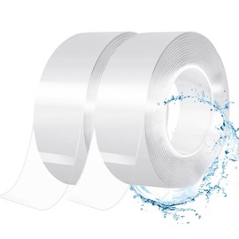 Reutilizable Nano Tape de 5M - 2 rollos Nano Cinta Doble Cara Adhesiva Almohadillas de Gel Antideslizantes Adhesiva de Doble Cara Lavable Sin Rastros para Pared Cocina Alfombras Oficina Casa Fijación