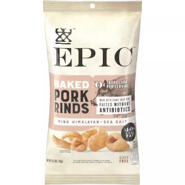 Epic International  Oven Baked Pork Rinds Pink Himalayan Sea Salt  2.5 Oz