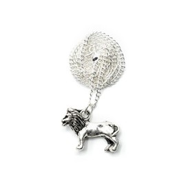 Miniblings Lion Chain 45cm Pendant Necklace Astrological Sign Zodiac Sign Silver