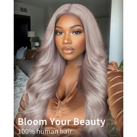 PUHPUH 24 Inch Ash Blonde Lace Front Wig Human Hair Body Wave Ash Blonde 13x6 Lace Front Wigs Human Hair Glueless HD Lace Frontal Wigs for Women 200 Density Natural Hairline with Baby Hair