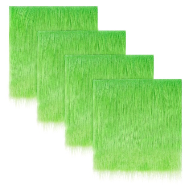 Pack of 4 Faux Fur Fabric 25 cm x 25