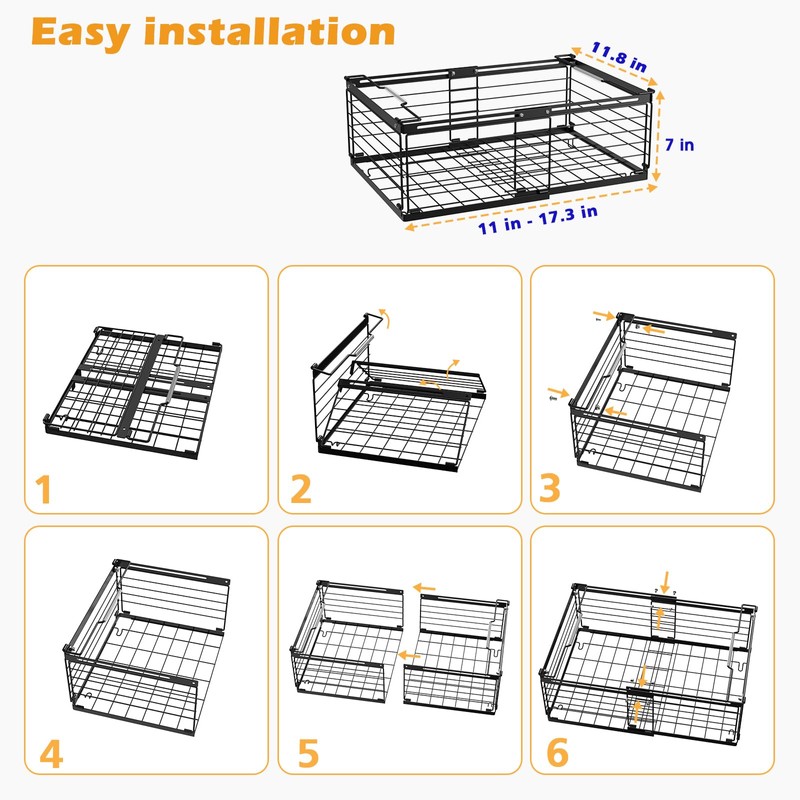 NADAMOO Freezer Organizer Bins, 2 Pack Large Expandable Stackable Chest