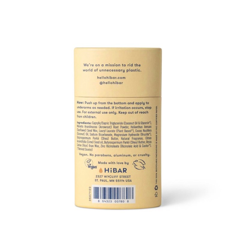HiBAR Plastic Free Deodorant - Coconut & Vanilla