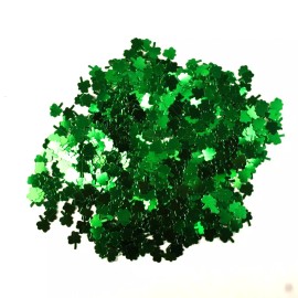 Unbranded Saint Patrick's Day Shamrock 3/8" Tall Confetti Sequin 750 Piece Pack #30001893