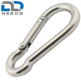 D2D Pack of 1 Carabiner Hook Size 11 x 120 mm Similar to DIN 5299C Stainless Steel A4 V4A with Snap Hook