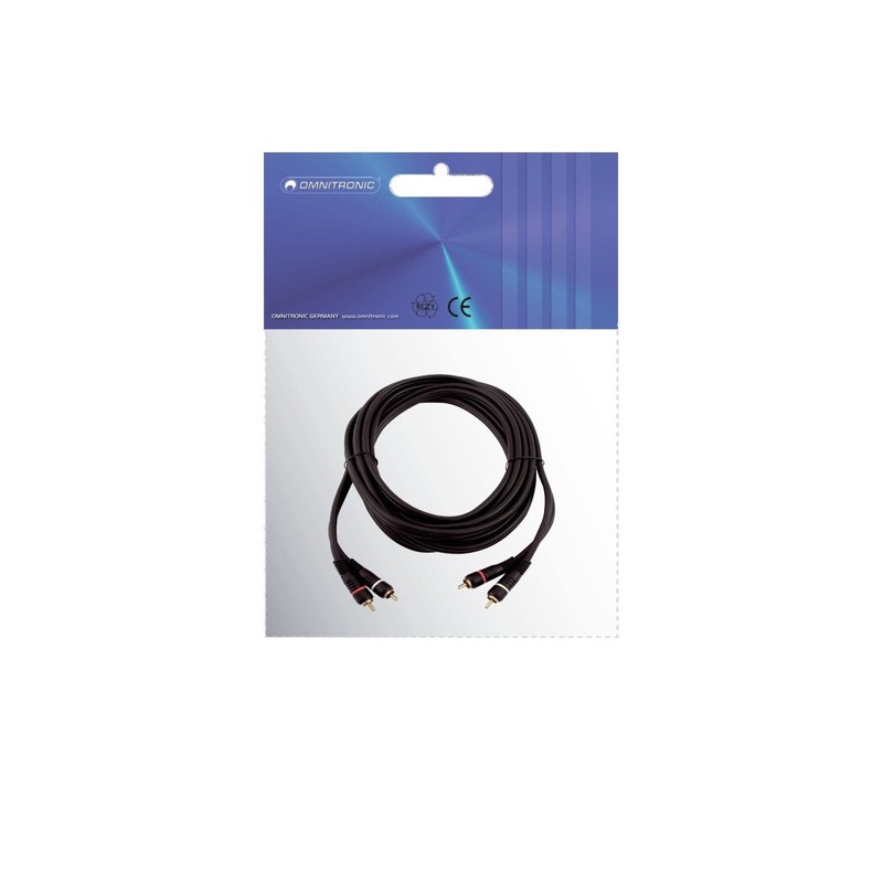 OMNITRONIC RCA Cable 2 x 2 3 m