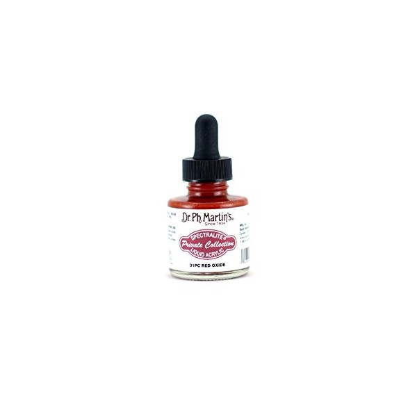 Dr. Ph. Martin's Spectralite Private Collection Liquid Acrylics (31PC) Arcylic Paint Bottle, 1.0 oz, Red Oxide