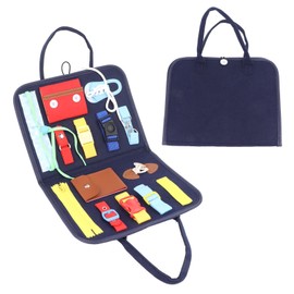 Kids Dress Learning Board Zipper Lace Up Buckles Release Felt Clothing Board Toy with Handle