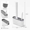 Wall-Mounted Silicone Toilet Brush Set with Holder & Detail Brush,