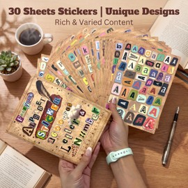 1600+Pcs Vintage Letter Stickers Alphabet for Scrapbooking