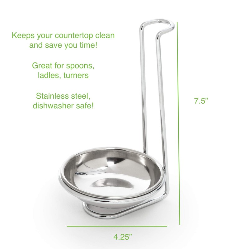 Fox Run 5612 Vertical Spoon Holder, Stainless Steel, 4.75 x