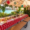Fanfanwin 3 Pcs Hawaiian Luau Tablecloths Red and White Tropical